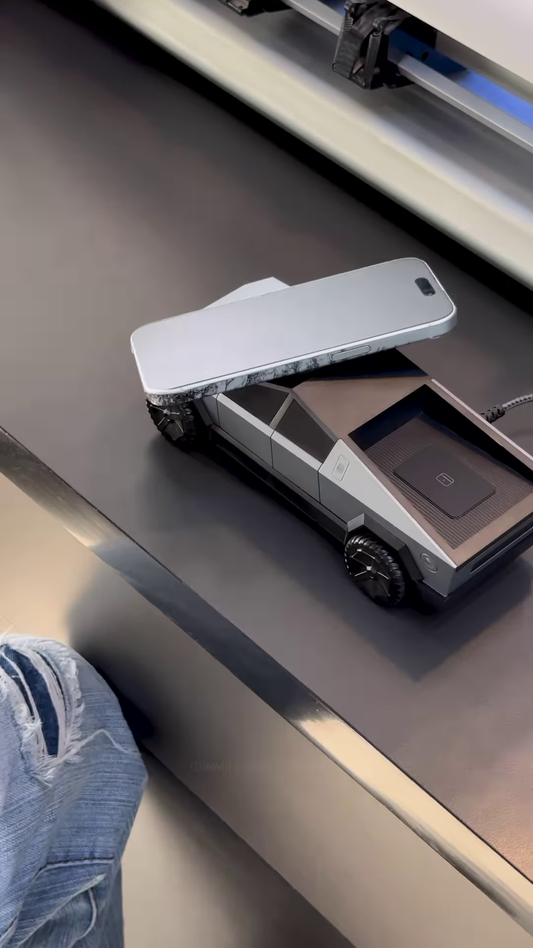 Futuristic Cybertruck Design Wireless Charging Station โ 3-in-1 Charger for Phone, Earbuds & Smartwatch