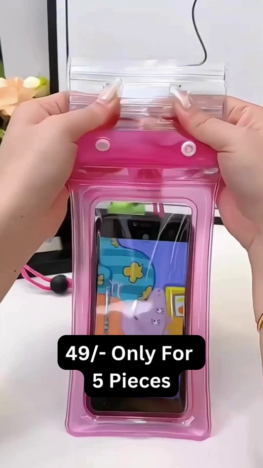 Waterproof Transparent Mobile Pouch with Touchscreen Compatibility – Ideal for Travel, Swimming & Rainy Weather