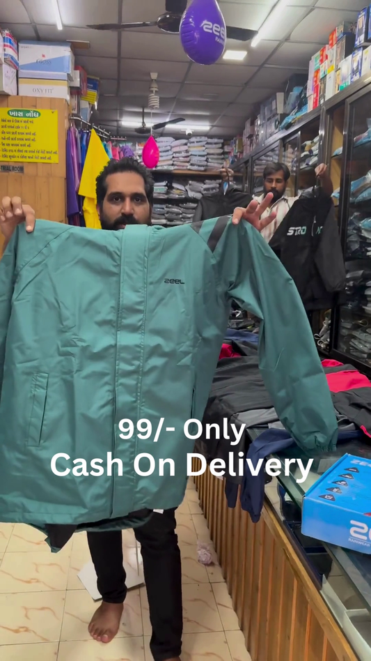 Men’s Lightweight Waterproof Rain Jacket – Windbreaker with Hood & Zippered Front for All-Season Protection