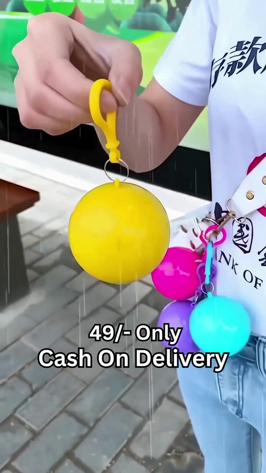 Compact Emergency Raincoat Ball – Portable Waterproof Rain Jacket with Keychain Clip