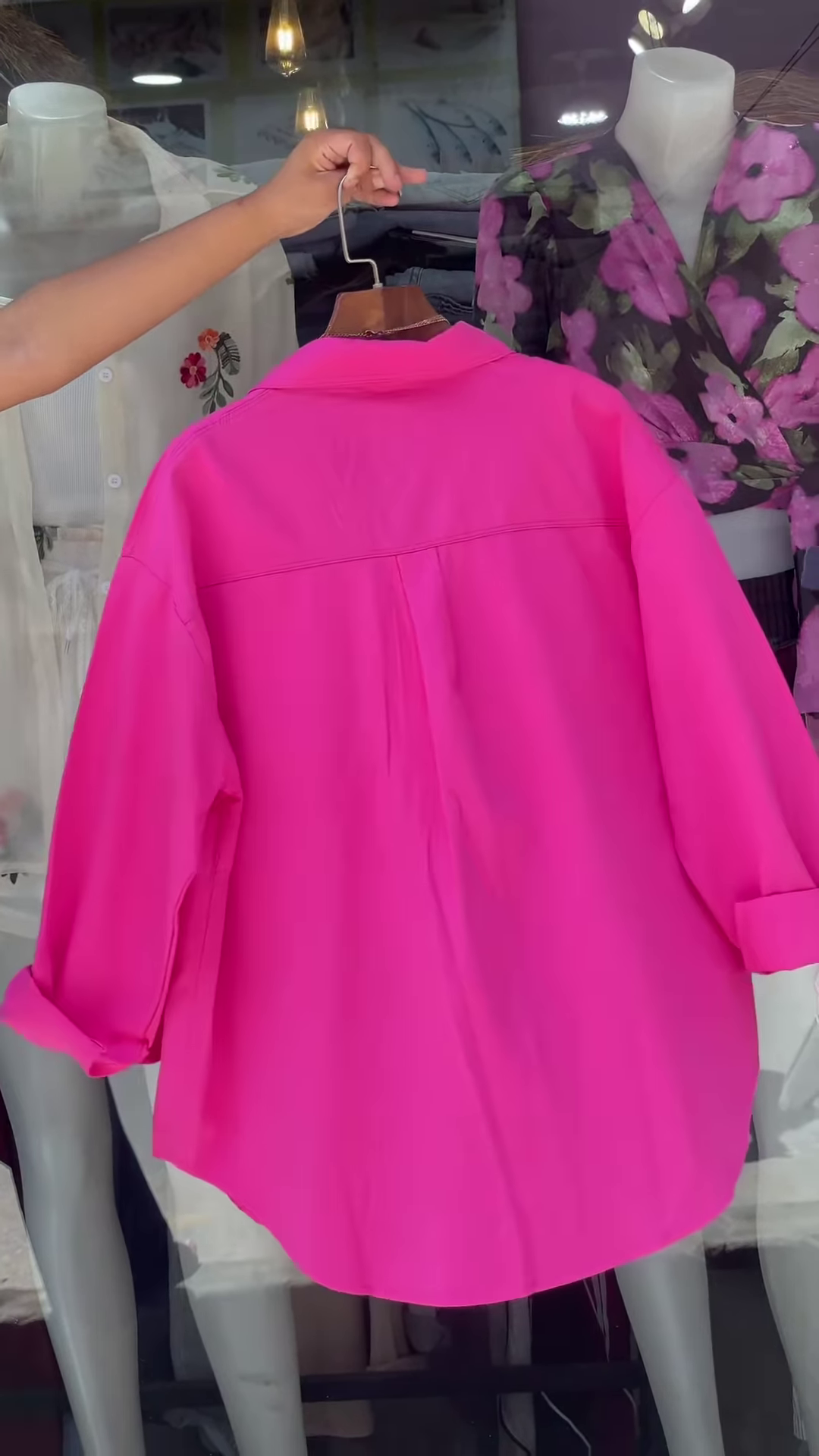 Vibrant Green Oversized Button-Down Shirt – Women’s Stylish Casual Top with Pockets