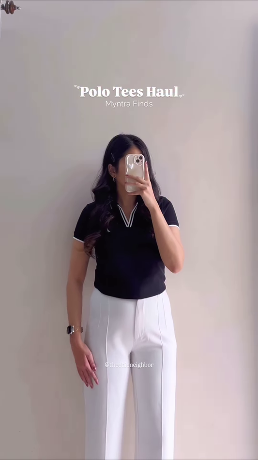 Navy Polo T-Shirt with White Pants β Smart Casual Streetwear Haul Look
