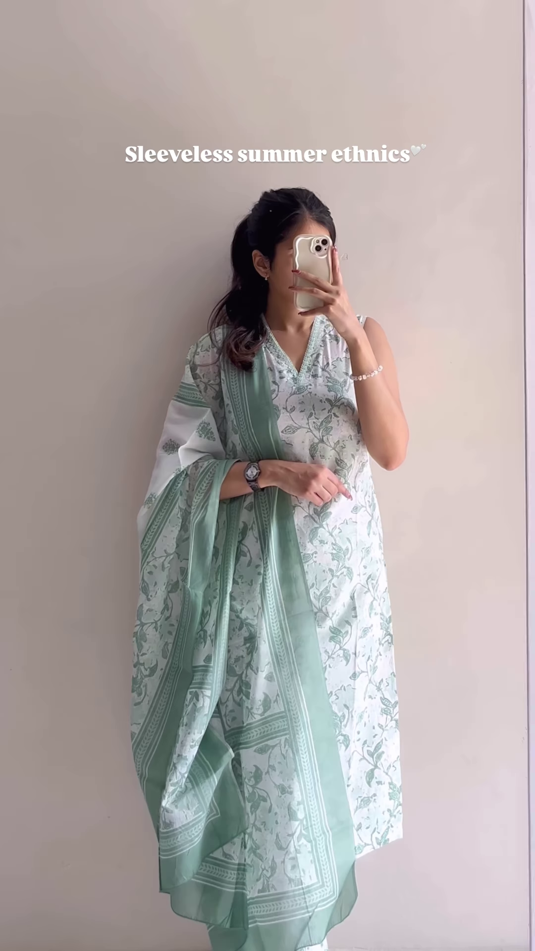 Women’s Sleeveless Light Blue Embroidered Kurta Pant Set with Dupatta – Elegant Summer Ethnicwear