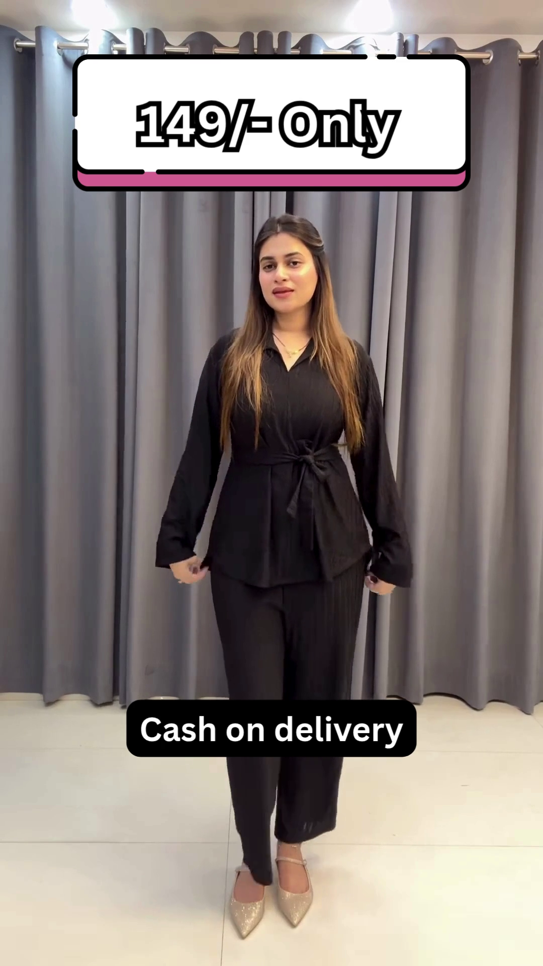 Women’s Maroon Belted Kurti with Matching Straight Pants – Casual Ethnicwear with Layered Elegance