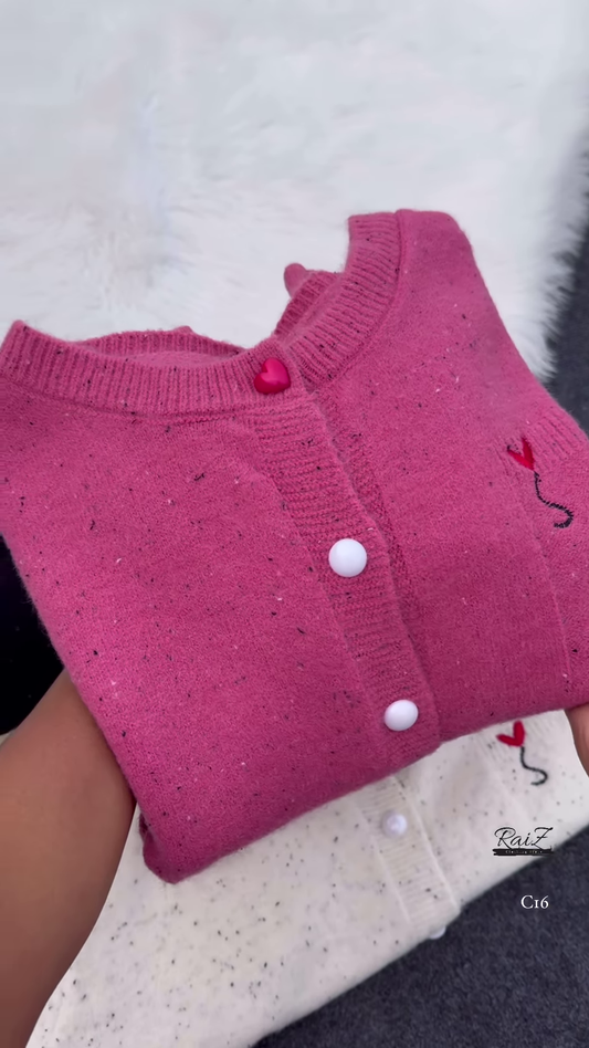 Speckled Heart Button Cardigan – Cute, Cozy, and Effortlessly Stylish ❤️🧶