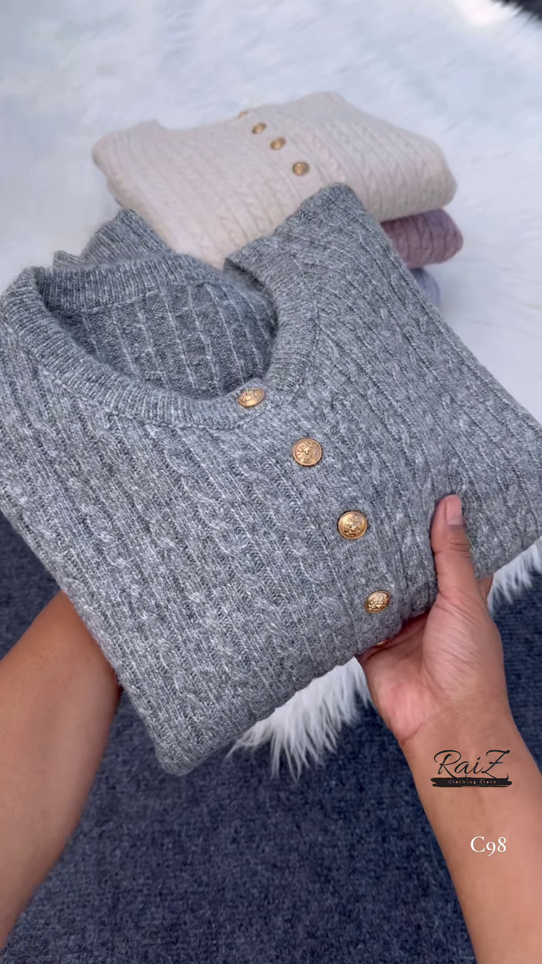 Gold-Button Cable Cardigan – Luxe, Cozy, and Timelessly Chic ✨🧶