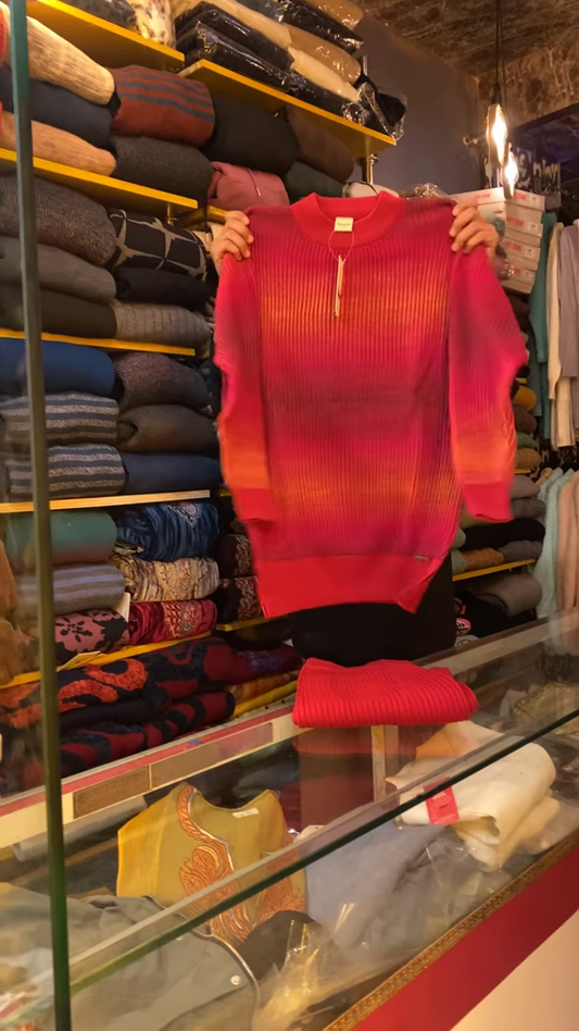 Ombre Rib-Knit Sweater – Vibrant Gradient, Cozy Feel, Everyday Pop ✨🌈
