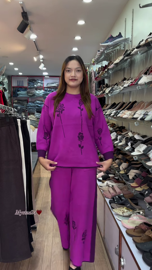 Floral Print Sweatshirt & Jogger Co-ord Set πΈ Available in Light Pink, Purple & Black