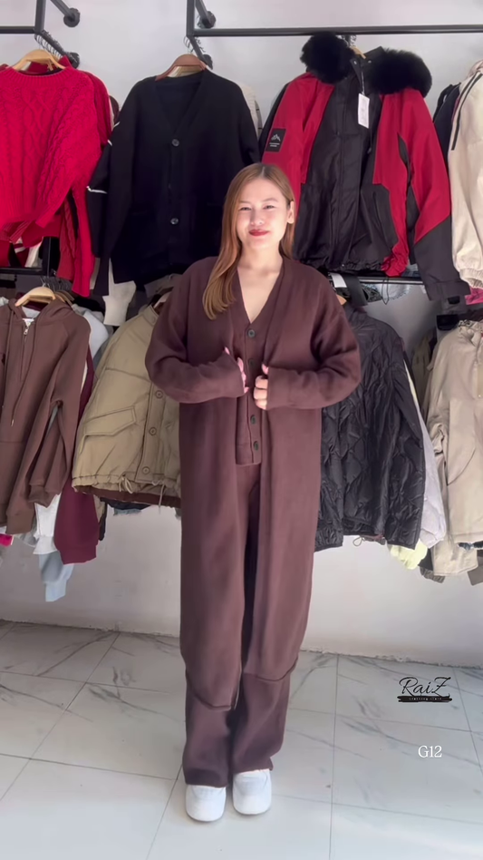 Brown Layered Cardigan & Co-ord Set π€ Elegant Everyday Comfort