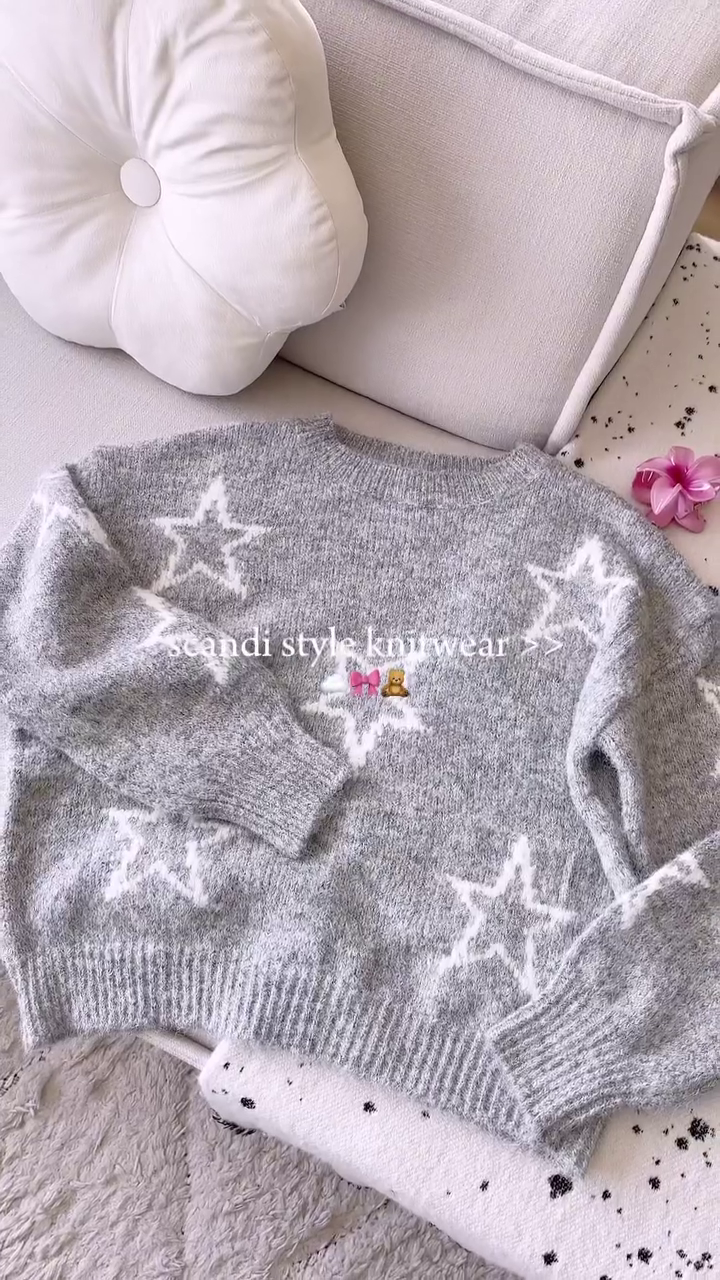 Scandi-Style Knitwear Stack 🧶 Ribbed Cardigans & Striped Sweaters – Pink, Grey, Navy & More