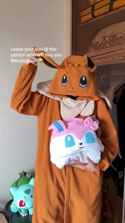 Character Onesie Pajamas ๐พ Cozy Hooded Styles โ Eevee, Snorlax & Cartoon Purple