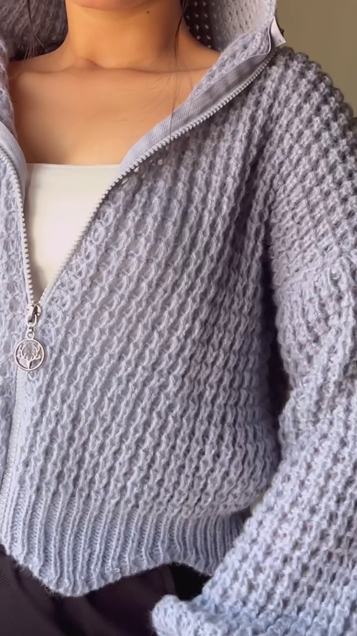 Graphic & Zip-Up Knit Sweater Combos 🧶 With Light Blue Jeans – Heart, Flame, Stripe & Charm Zip Variants