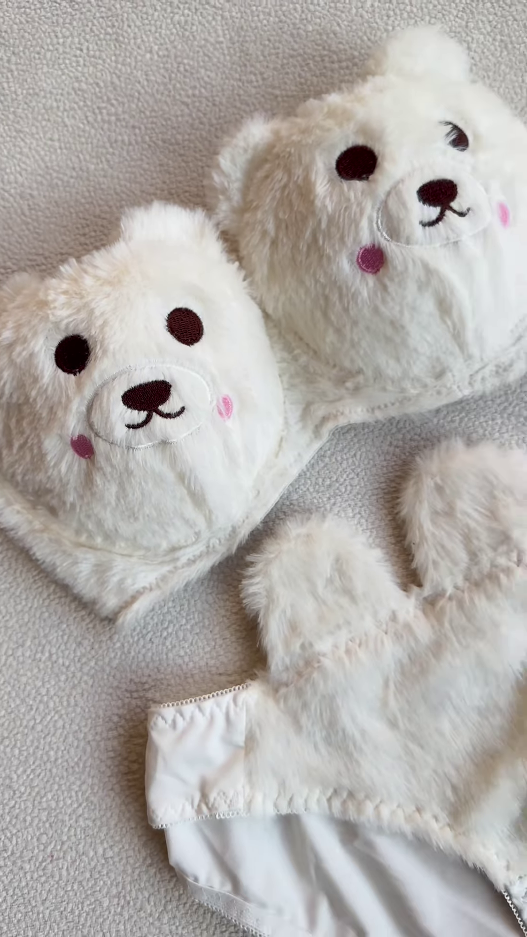 Teddy-Inspired Plushwear 🧸💕 With Embroidered Faces & Furry Textures – Novelty Set + Display Props