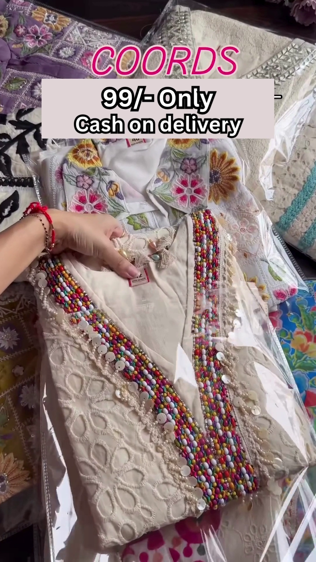 Purple Multicolor Embroidered Coord Set – Affordable Ethnicwear with Cash on Delivery