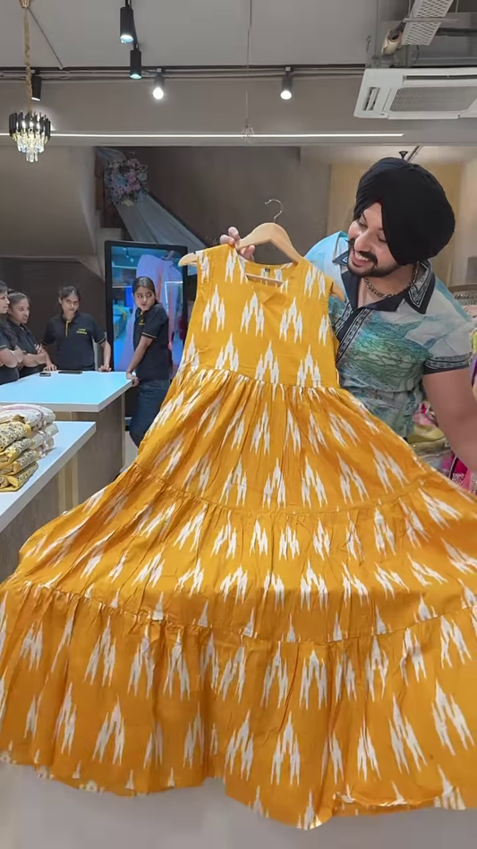 Floral Printed Light Base Dress with Matching Blue Embroidered Jacket for Women