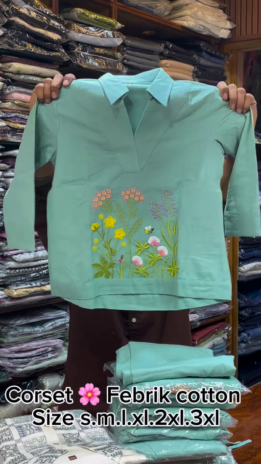 Floral Printed Cotton Corset Top for Women β Available in Multiple Sizes