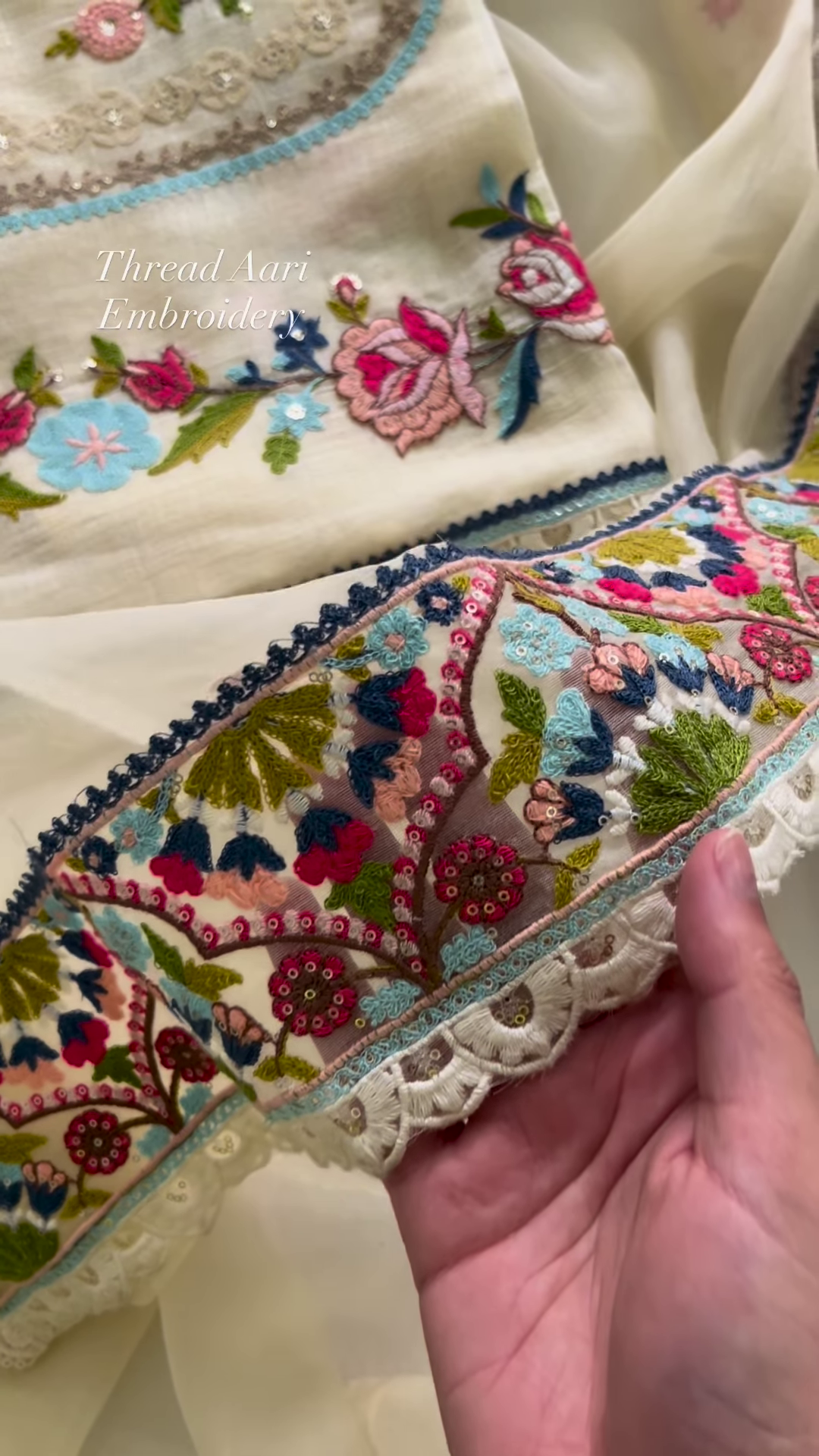 Exquisite Aari Embroidery Suit Set