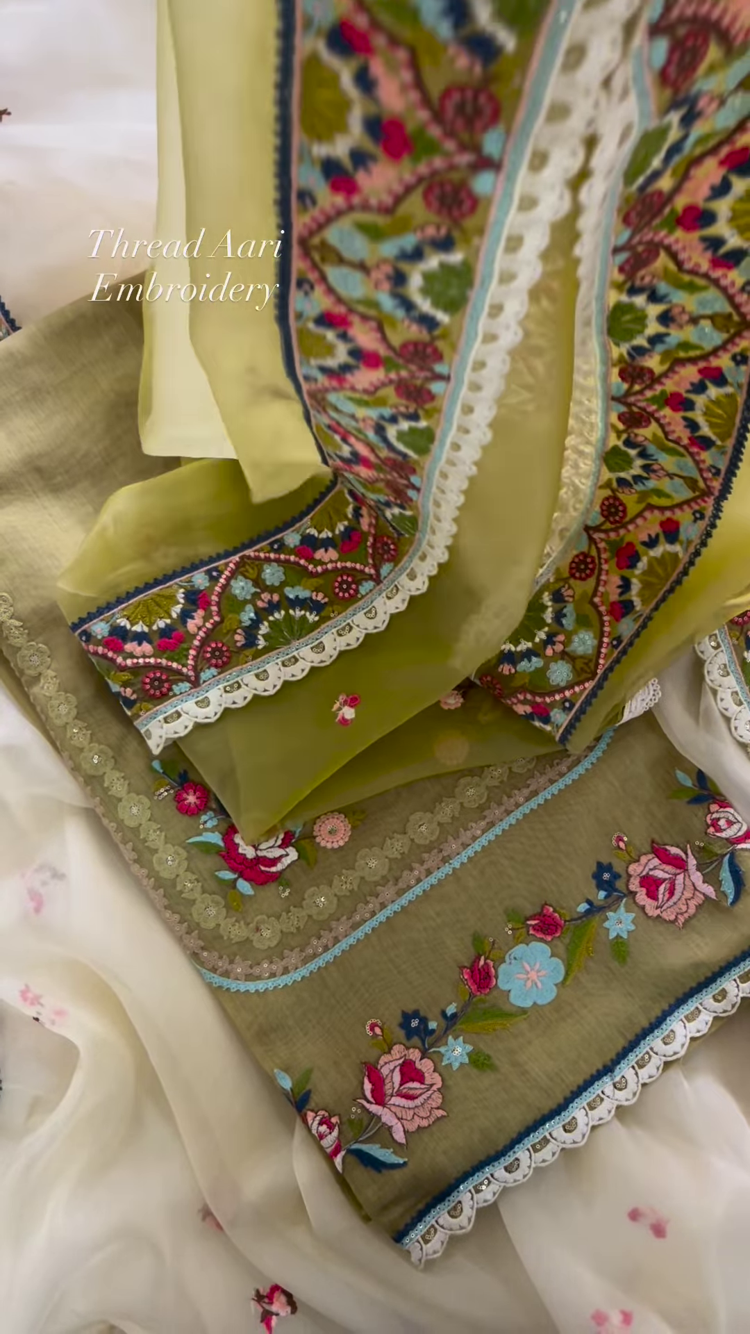 Exquisite Aari Embroidery Suit Set