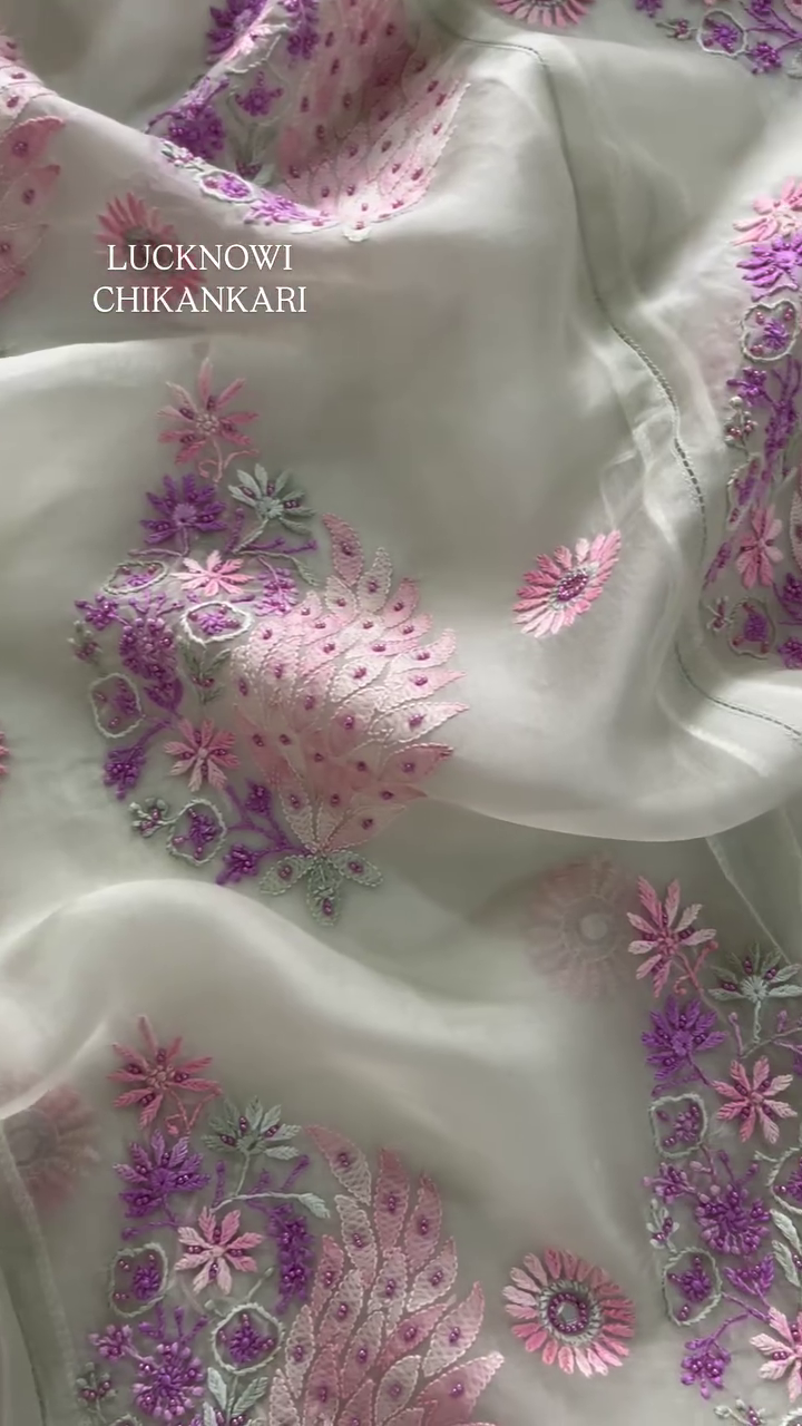 Elegant Chikankari Kurta with Mirror Work