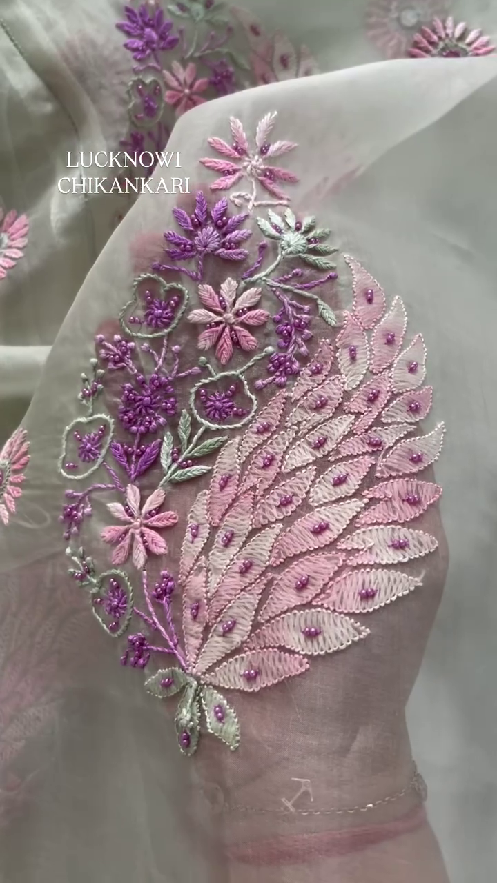 Elegant Chikankari Kurta with Mirror Work