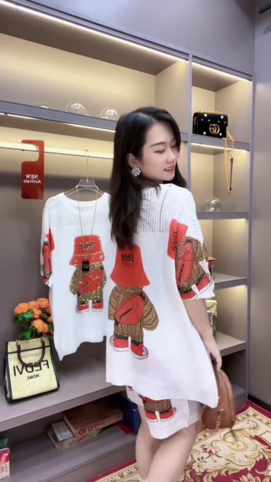 Chic and Playful Two-Piece Lounge Set