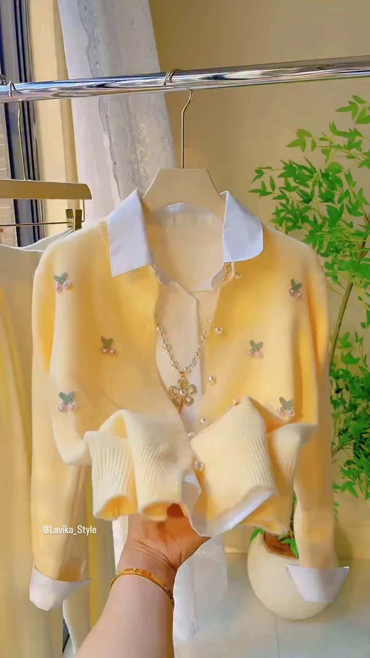Charming and Elegant Embroidered Cardigan Set