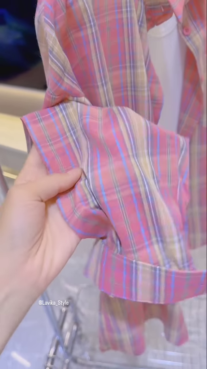 Casual Plaid Oversized Shirt and Top Set