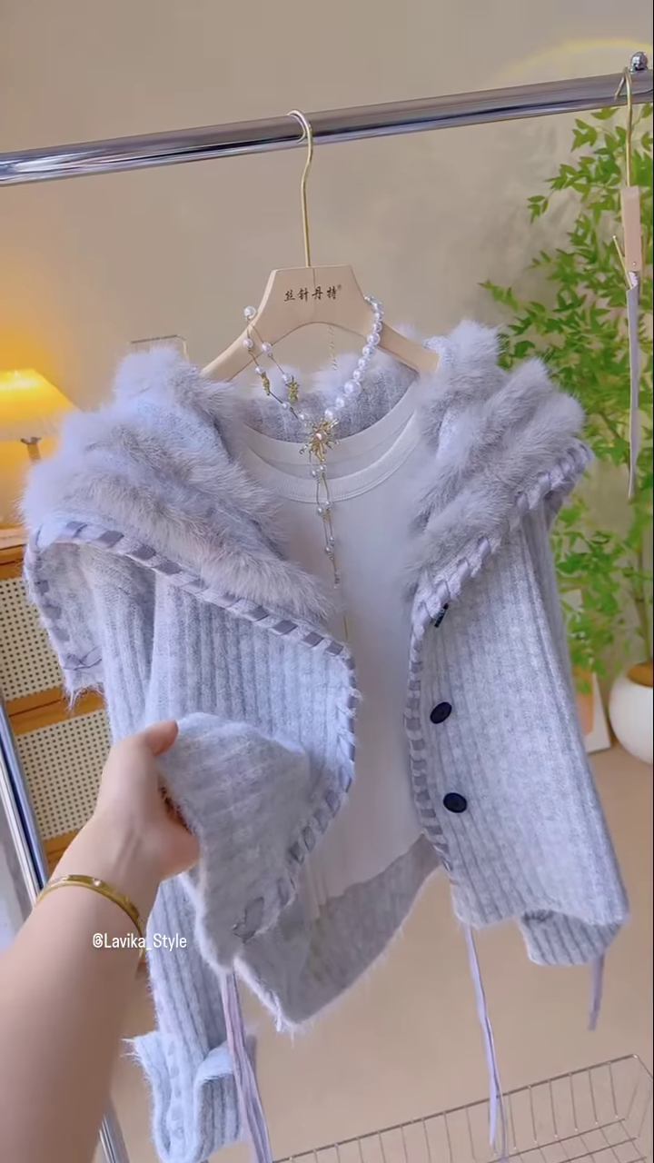 Cozy and Chic Hooded Knit Set