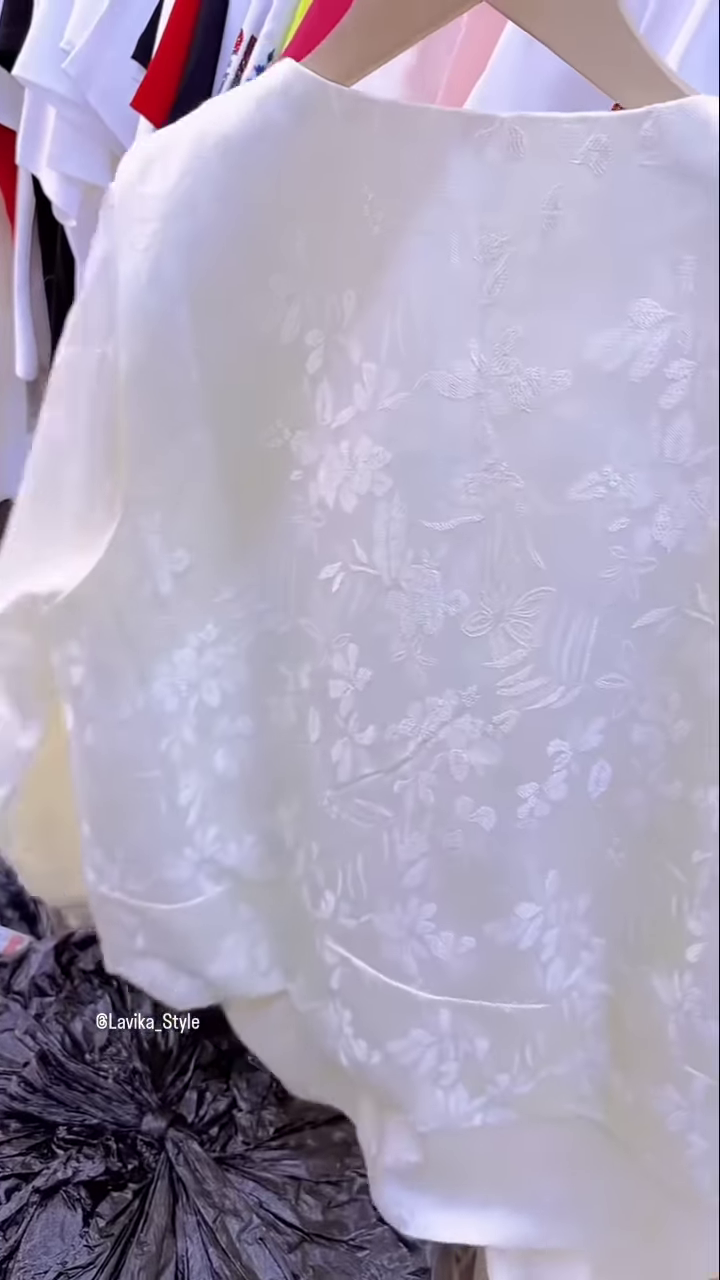 Exquisite Silk and Brocade Top with Pearl and Sequin Embellishments