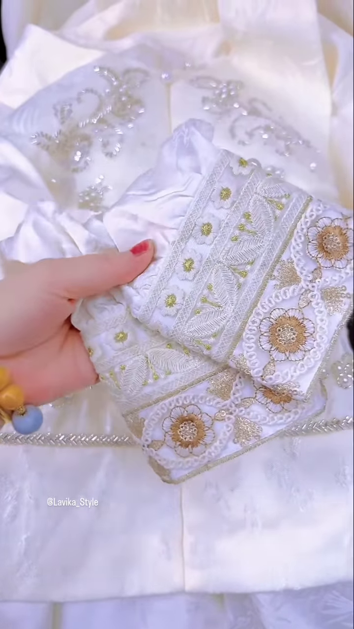 Exquisite Silk and Brocade Top with Pearl and Sequin Embellishments