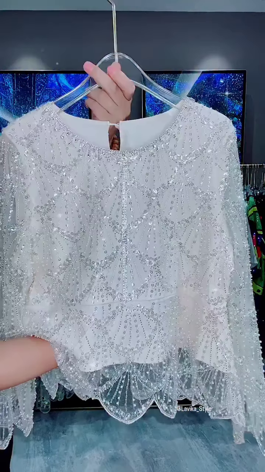 Dazzling Sequin and Bead Embellished Top