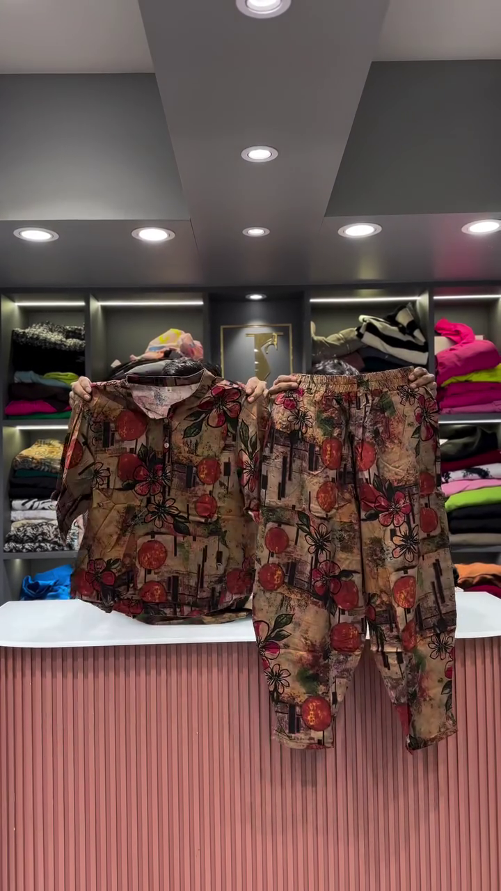 Artistic Abstract Patchwork Print Shirt and Pants Set