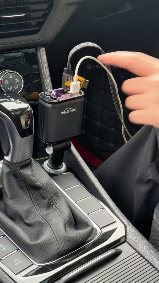WHTOOK Car Power Splitter with USB & Type-C Ports β Multi-Device Car Charger Adapter