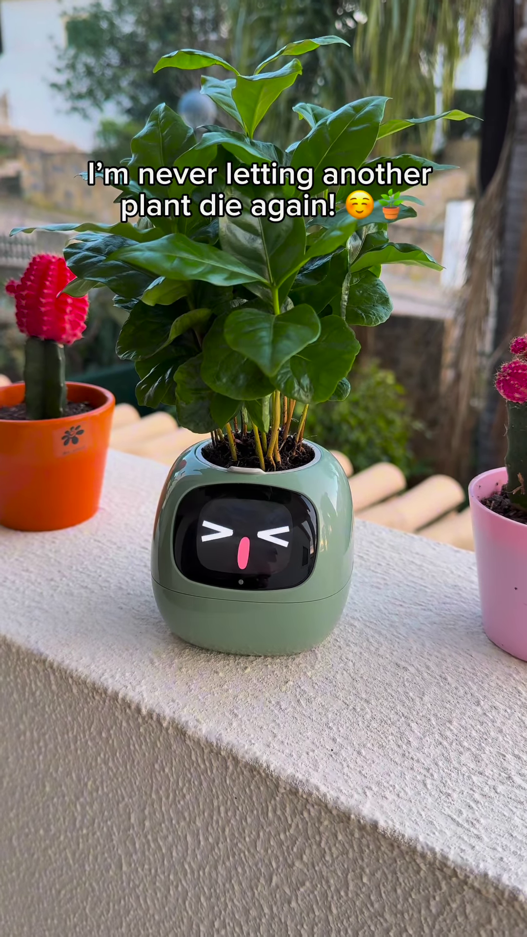 Smart Self-Care Planter – Digital Pot with Built-In Clock, Weather & Plant Health Display