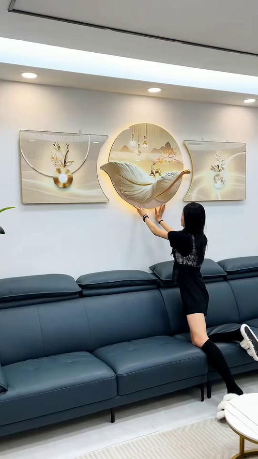 πΌ Majestic Deer & Mountain Glow Wall Art β 3-Piece Luxury Panel Set πβ¨