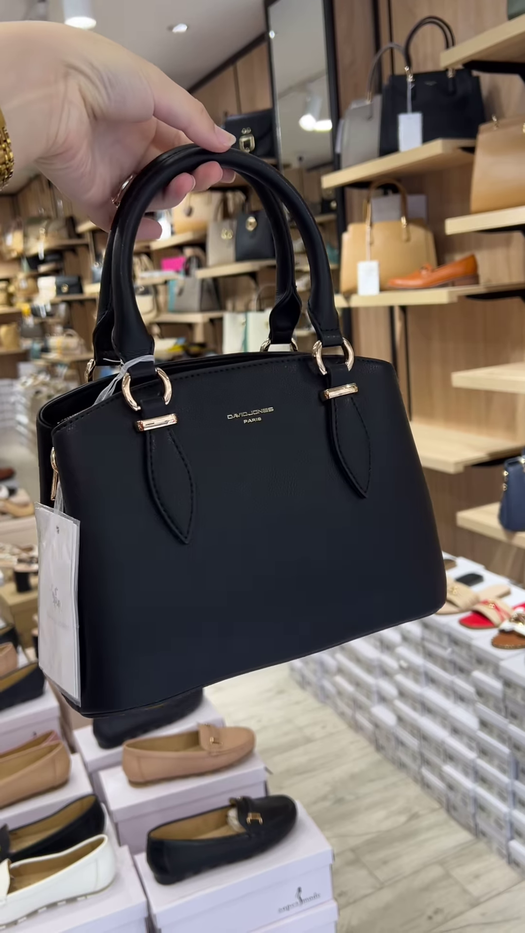 Elegant Structured Top Handle Satchel Handbag in Taupe with Gold-Tone Hardware