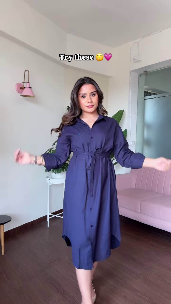 Versatile White Button-Down Midi Dress with Belt