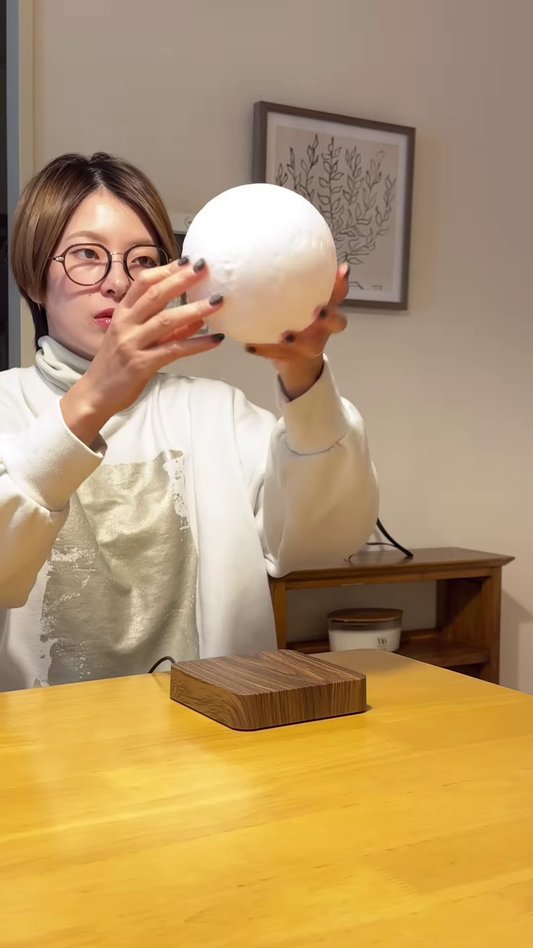 Levitating Moon Lamp with Touch Control and Realistic Lunar Detail