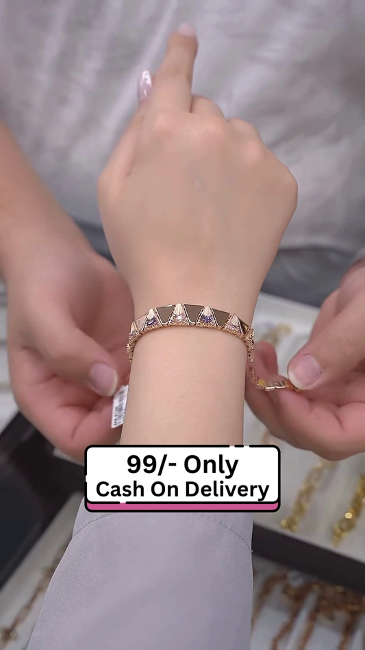 Rose Gold Plated Geometric Necklace & Earrings Set for Women β Stylish Blue Stone Jewelry for Parties & Formal Wear