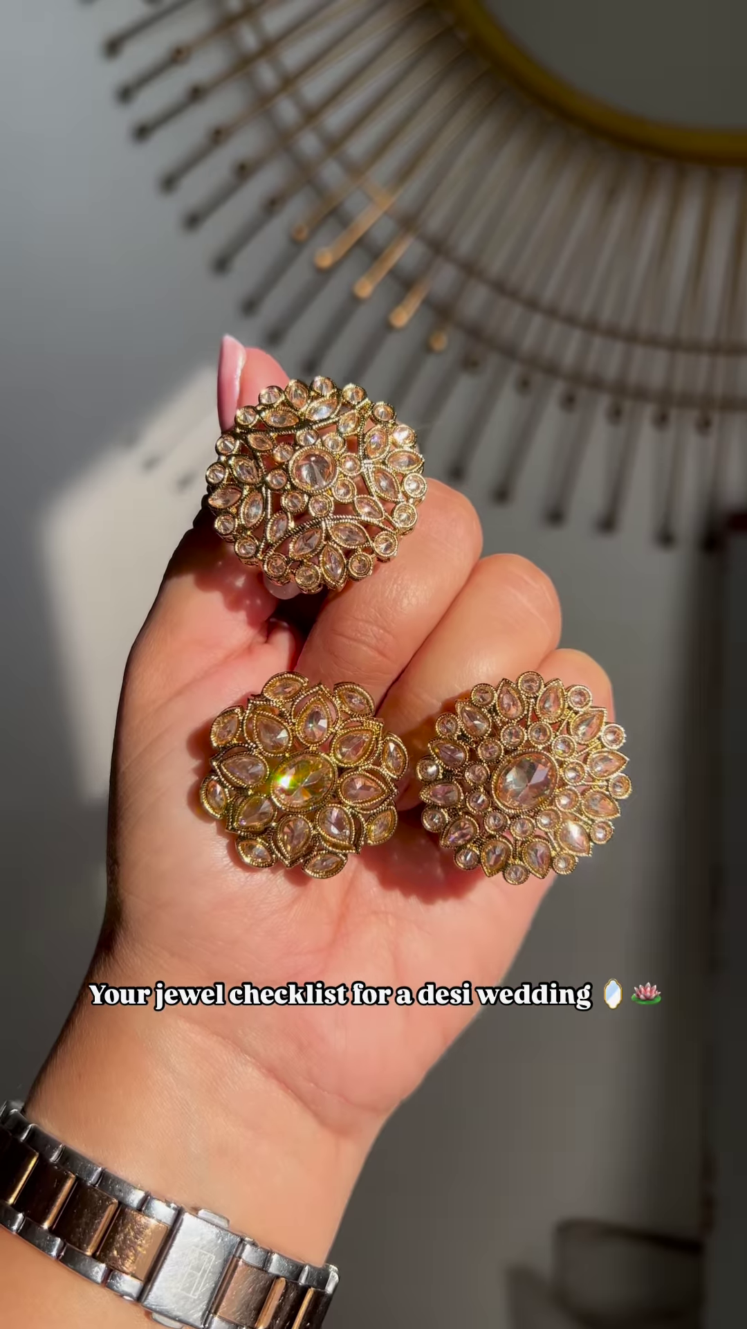 Exquisite Bridal Gold-Toned Multi-Tiered Hanging Adornments with Dangle Beads and Leaf Accents