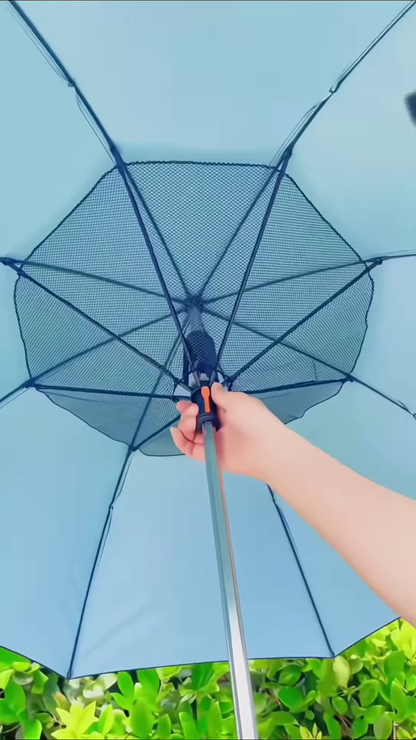 Innovative UV-Protection Umbrella with Built-In Fan and Mesh Canopy – Ultimate Cooling Shade for Summer