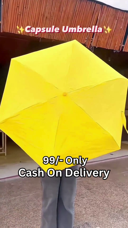 Mini Capsule Folding Umbrella with Protective Hard Shell Case – Compact, Lightweight & Stylish for Daily Use