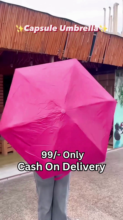 Mini Capsule Folding Umbrella with Protective Hard Shell Case – Compact, Lightweight & Stylish for Daily Use