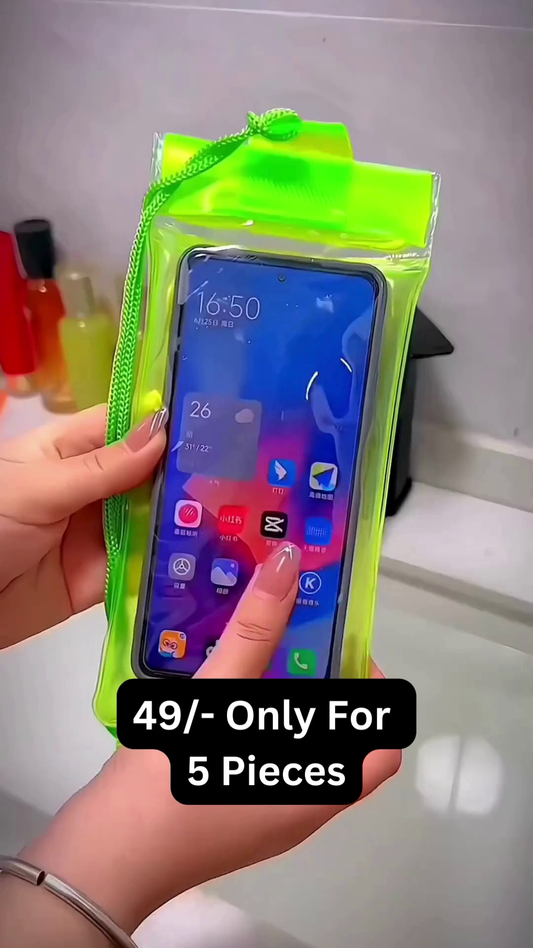 Waterproof Transparent Mobile Pouch with Touchscreen Compatibility – Ideal for Travel, Swimming & Rainy Weather