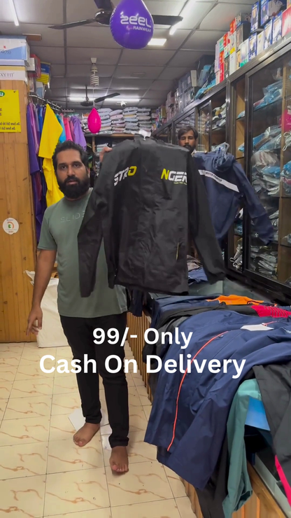 Men’s Lightweight Waterproof Rain Jacket – Windbreaker with Hood & Zippered Front for All-Season Protection