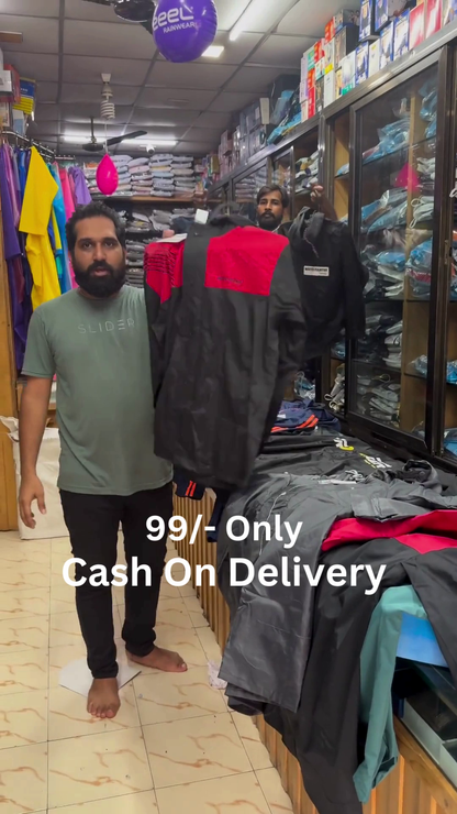 Men’s Lightweight Waterproof Rain Jacket – Windbreaker with Hood & Zippered Front for All-Season Protection