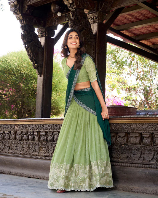 Purple Color Western Style Embroidered Lehenga Choli