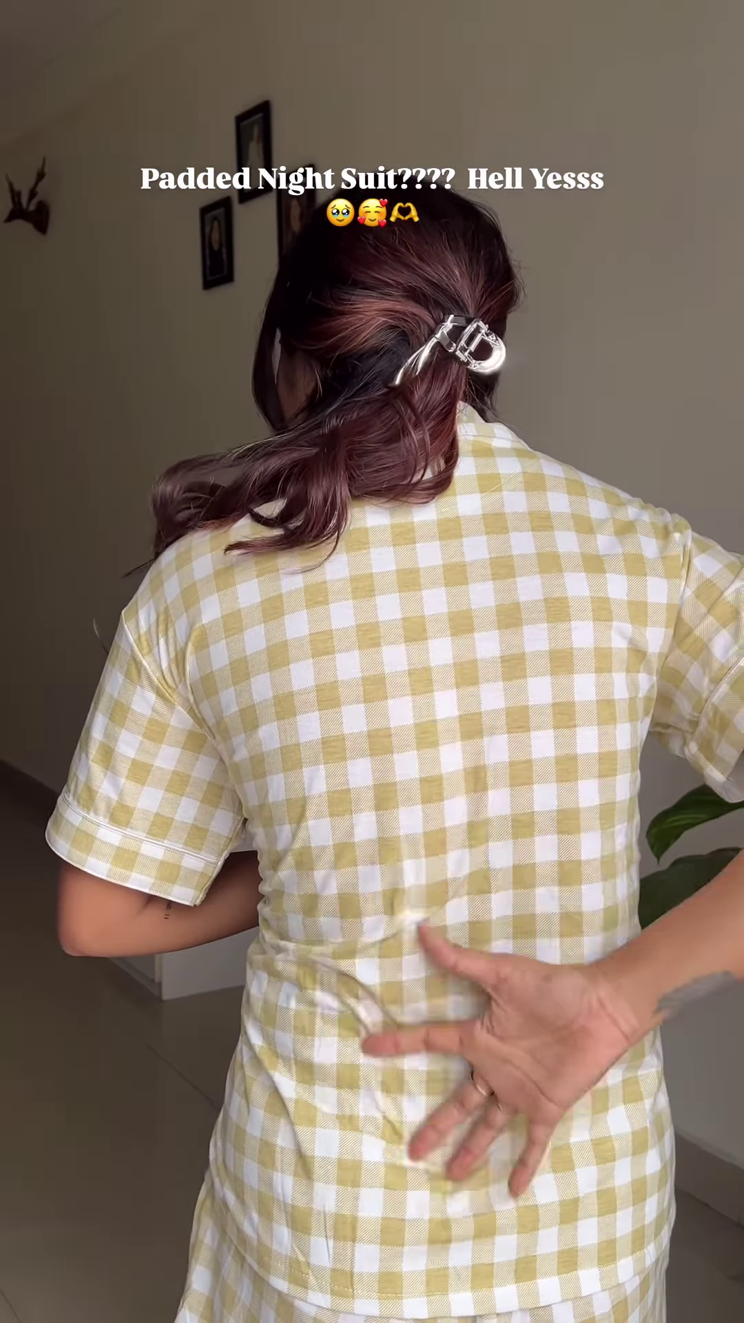 Padded Cotton Night Suit – Yellow Gingham Co-Ord Set for Ultimate Comfort & Style