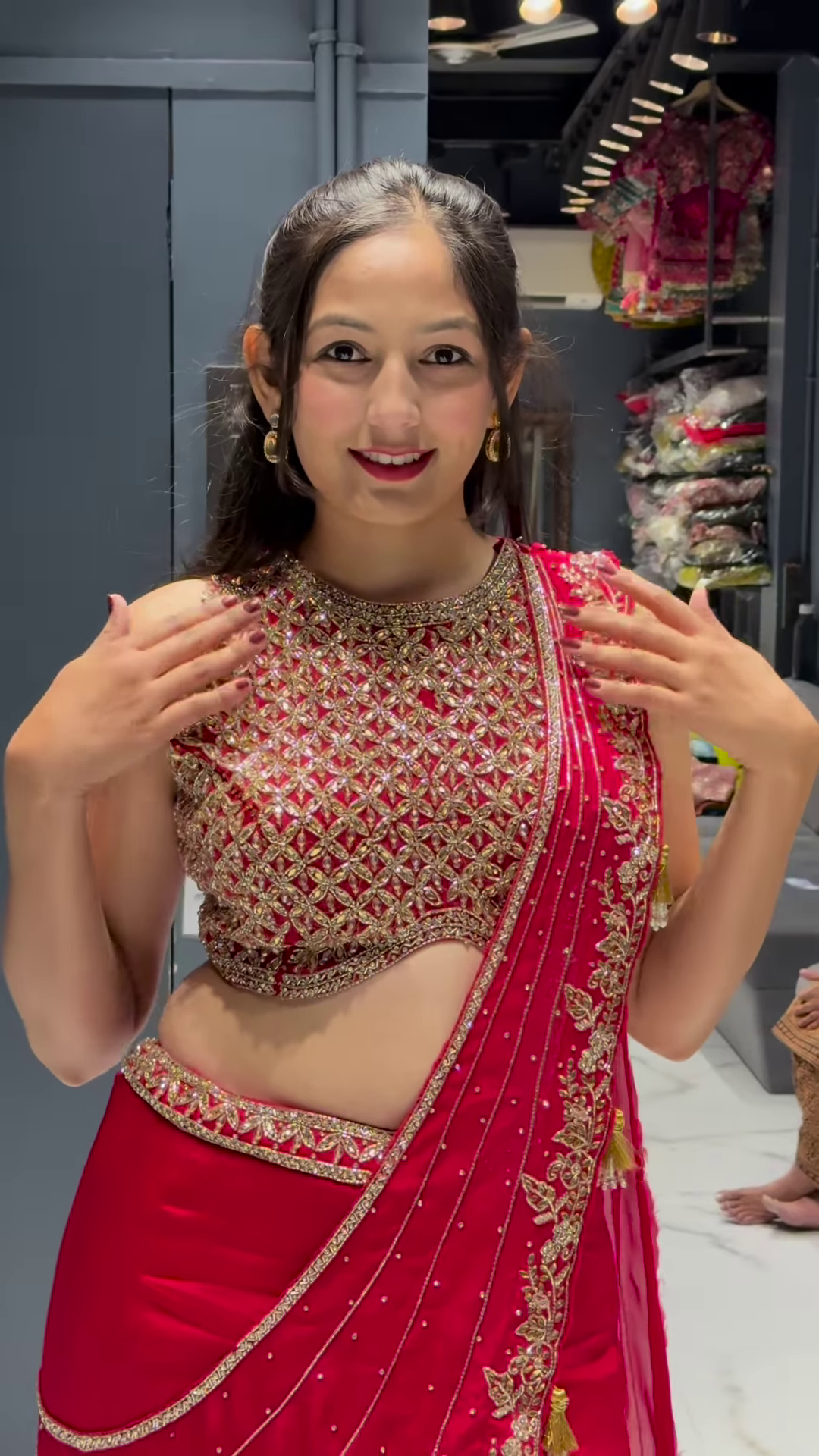 Women’s Regal Red Embroidered Lehenga Choli with Dupatta – Festive & Bridal Ethnic Wear