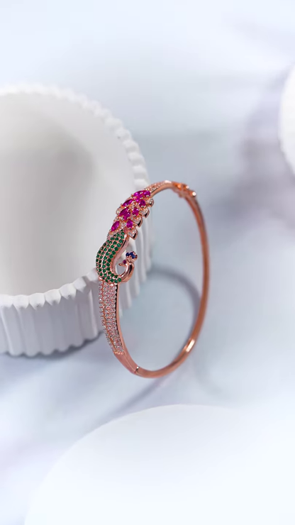 Women’s Peacock Design Stone-Studded Bracelets